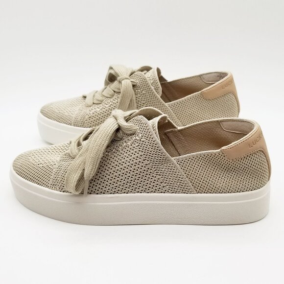Lucky Brand Talena Knit Platform Sneakers Shimmer Natural Size 7.5 Stretch $79 - Picture 5 of 16